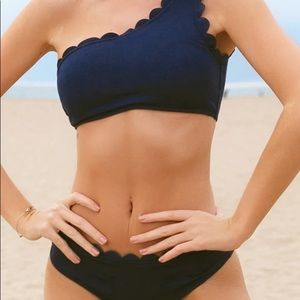 Cupshe 2-piece navy scalloped swimsuit, size S